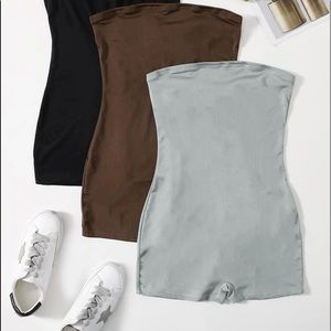 2 Solid Tube Top Romper/short set